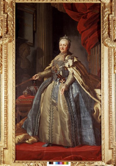ストックホルムのドロッティングホルム宮殿に保存されている、ロシア皇帝エカテリーナ2世（1729-1796）の肖像。 作： Unknown artist