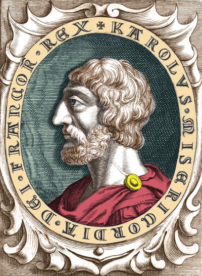 シャルルマーニュ（シャルル1世）の肖像（742年～814年）フランク王国の王。 作： Unknown artist