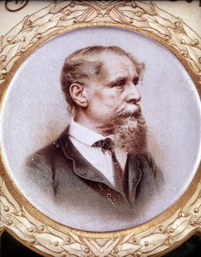 チャールズ・ディケンズ（1812-1872）の肖像。 作： Unknown artist