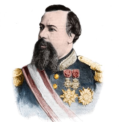 1889年9月21日付の「The Illustrous World」に掲載されたモナコ公国のシャルル3世グリマルディ（1818-1889）の肖像。 作： Unknown artist