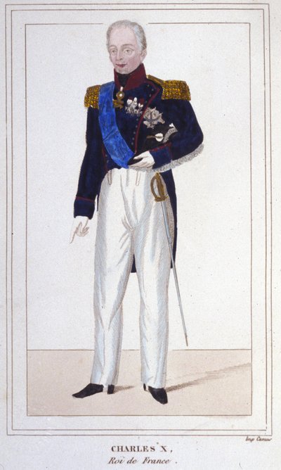 フランス王シャルル10世（1757～1836年）の肖像 1830年のエングレーヴィング 作： Unknown artist