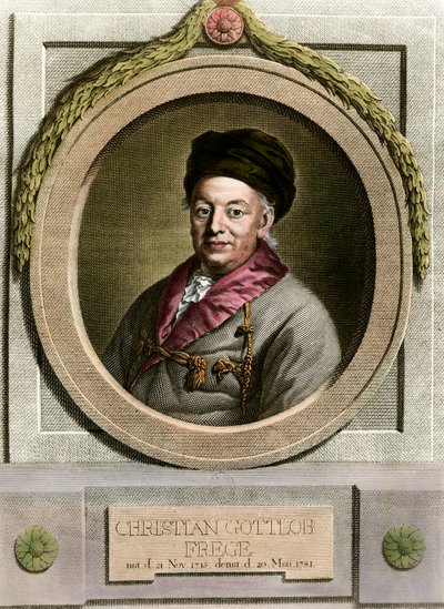 クリスチャン・フレーゲ（1715-1781）の肖像 ドイツの数学者・哲学者 18世紀のエングレーヴィング 個人蔵 作： Unknown artist