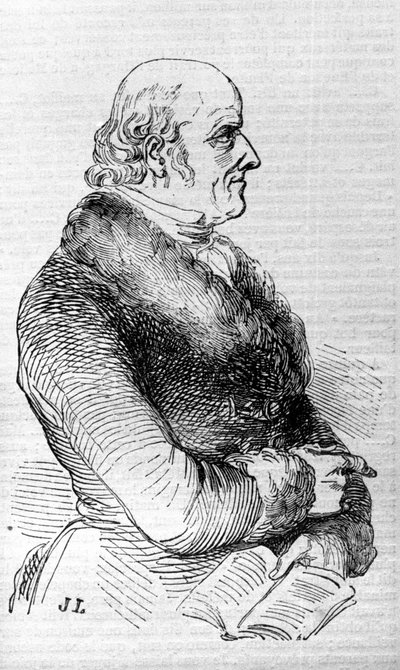 ホメオパシーの創始者であるクリスチャン・ハーネマン（1755年～1843年）の肖像。19世紀のエングレーヴィング。 作： Unknown artist