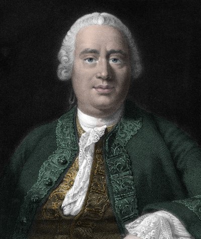 スコットランドの哲学者、デイヴィッド・ヒューム（1711-1776）の肖像。 作： Unknown artist