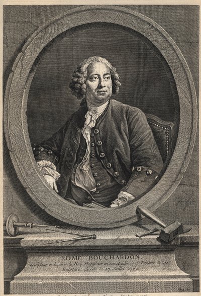 Edme Bouchardon (1698-1762) フランスの彫刻家・漫画家の肖像 - 1776年のエングレービング 作： Unknown artist