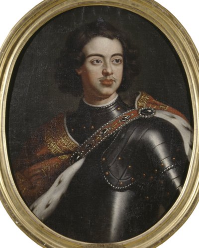 皇帝ピョートル1世（1672-1725）の肖像、匿名 .キャンバスに油彩。サイズ：77x61 cmストックホルム国立博物館 作： Unknown artist