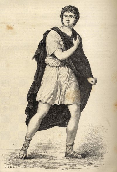 フランスの俳優、フランソワ＝ジョゼフ（Francois Joseph）タルマ（1763-1826）の肖像。19世紀のエングレーヴィング。 作： Unknown artist