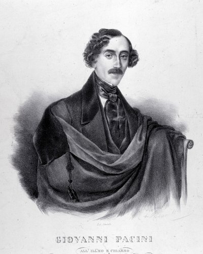 イタリアの作曲家ジョヴァンニ・パチーニ（1796-1867）の肖像。 作： Unknown artist