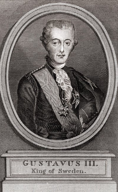 1771年から1792年までスウェーデン王であったグスタフ3世（1746-1792）の肖像 1787年の刻印 "Collection to the Soldiers of Yester Year" 作： Unknown artist