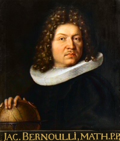 ジャック・ベルヌーイ（1667-1748）の肖像 - スイスの数学者 作： Unknown artist