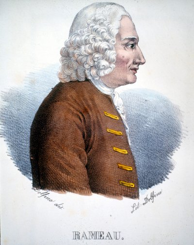 フランスの作曲家、ジャン・フィリップ（Jean-Philippe）・ラモー（1683～1764）の肖像。 作： Unknown artist