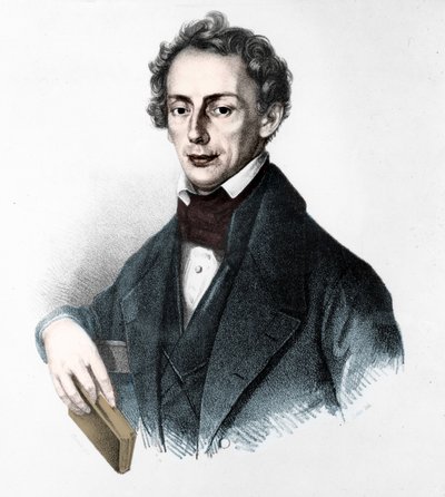 ヨハン・クリスチャン・ドップラー（1803-1853）の肖像。オーストリアの物理学者。19世紀の彫像。 作： Unknown artist