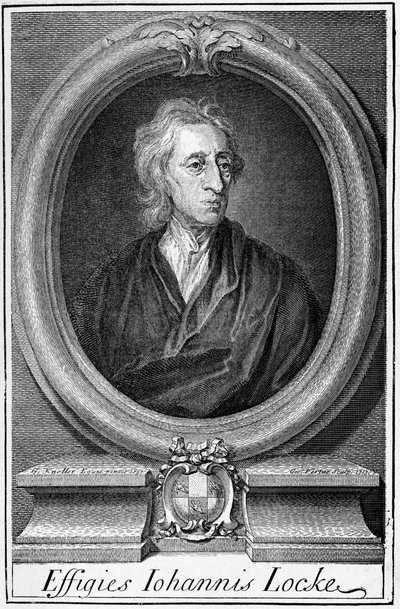 イギリスの哲学者、ジョン・ロック（1632～1704）の肖像。 作： Unknown artist