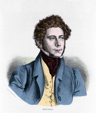 Joseph Lannerの肖像 オーストリアの作曲家、ヴァイオリニスト、指揮者（1801-1843）。 作： Unknown artist