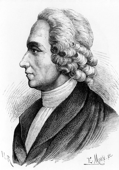 Joseph Priestley (1733 - 1804), イギリスの化学者・神学者の肖像。19世紀のエングレーヴィング。 作： Unknown artist