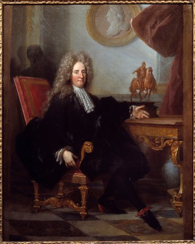 ジュール・アルドゥアン・マンサール（1646-1708）の肖像 ルイ14世の建物の建築家兼監督者 匿名の絵画。1700年 パリ、装飾美術 作： Unknown artist