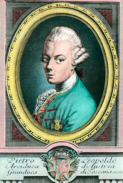 トスカーナ大公レオポルド2世（1747-1792）の肖像。18世紀のエングレーヴィング 個人蔵 作： Unknown artist
