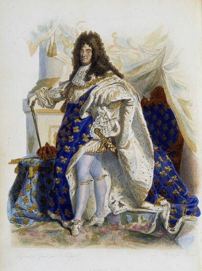 ルイ14世（1638-1715）の肖像 - メネシェ作「Le Plutarque francais」にて 作： Unknown artist