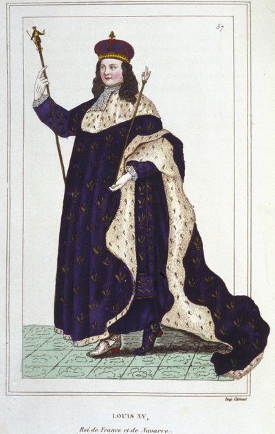 フランス王ルイ15世（1710年～1774年）の肖像 1830年制作の版画 作： Unknown artist