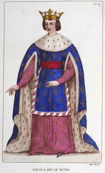 フランス王ルイ10世（1289年～1316年）の肖像 1830年の彫刻作品 作： Unknown artist
