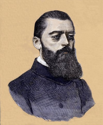 ドイツの哲学者ルートヴィヒ・フォイエルバッハ（1804-1872）の肖像。 作： Unknown artist