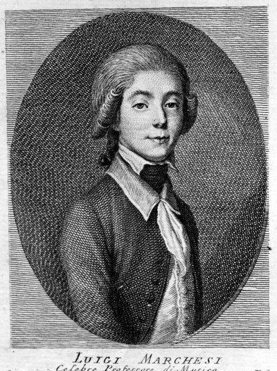 イタリアの去勢者、マルケジーニことルイジ・マルケジー（1754～1829）の肖像。 作： Unknown artist
