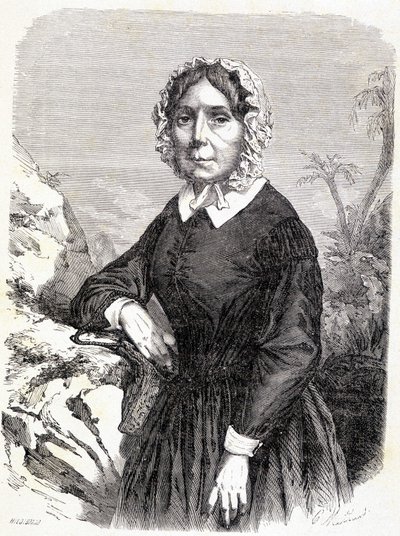 オーストリアの旅行者、マダム・アイダ・ファイファー（1798-1858）の肖像。 作： Unknown artist