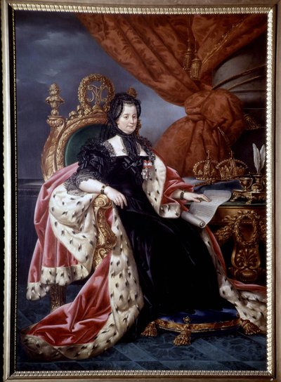 ハンガリー王妃マリー・テレーズ・オブ・オーストリア（1717-1780）の肖像（喪服姿）、1765年以降 - 18世紀の絵画 作： Unknown artist