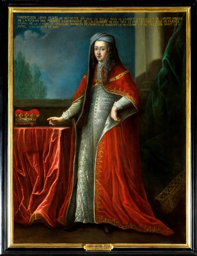 第6代サリー公マクシミリアン・ルイ・ピエール・ド・ベスーン（1686-1760）の肖像。金の羊毛勲章のネックレスをしている。18世紀の匿名の絵画。キャンバスに油彩。必須項目。Sully sur Loire, Chateau de Sully - Portrait of Lou 作： Unknown artist