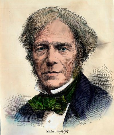 ミシェル・ファラデー（1791 - 1867）の肖像。19世紀のエングレーヴィング。個人蔵。 作： Unknown artist