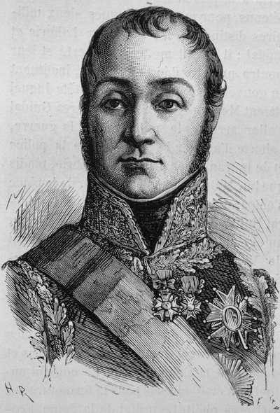 レッジョ公爵ニコラ・ウーディノ（1767-1847）の肖像。19世紀末、H.Martinの「Histoire de France」に掲載された版画。 作： Unknown artist