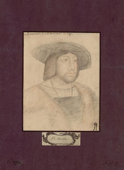 ロートレック侯爵夫人オデット・ド・フォワ（1485-1528）の肖像（マレシャル・ド・ロートレックとしても知られる） - 匿名紙に色鉛筆、サイズ：22.5x17.2、1546年頃、サンクトペテルブルク、エルミタージュ美術館 作： Unknown artist