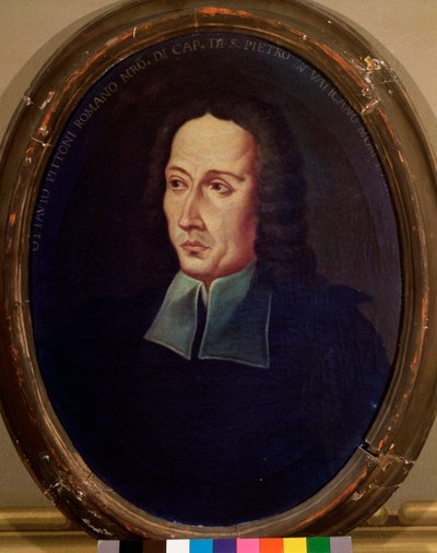 イタリアの作曲家オッタビオ・ピトーニ（1657-1743）の肖像 無名の絵画。18世紀 ボローニャ、シヴィコ・ミュゼオ・ミュジカーレ 作： Unknown artist