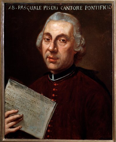 Pasquale Piseri (Pisari) (1725-1778) イタリアの作曲家の肖像 無名の絵画。18世紀 ボローニャ、シヴィコ・ミュゼオ・ミュジカーレ 作： Unknown artist