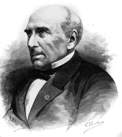 ピエール・ギヨーム・フレデリック・ル・プレイ（Pierre-Guillaume-Frederic）（1806-1882）は、フランスのエンジニア、社会学者である。1882年4月8日付「Le Monde Illustré」1306号に掲載された版画。 作： Unknown artist