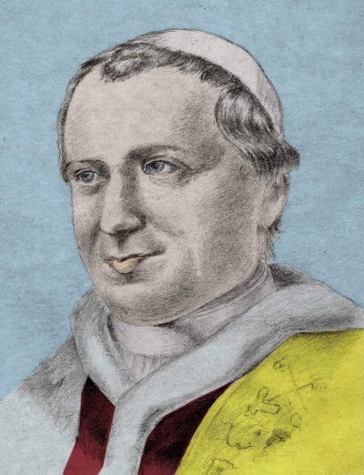 第253代ローマ教皇ピウス9世（1792〜1878）の肖像（1846〜1878）。 作： Unknown artist