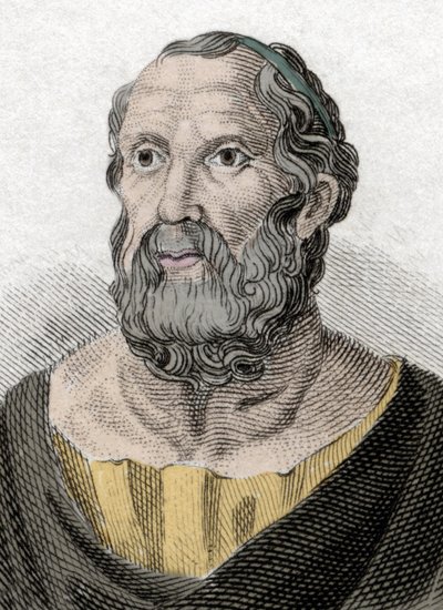 古代ギリシャの哲学者、プラトン（紀元前428〜348年）の肖像。 作： Unknown artist