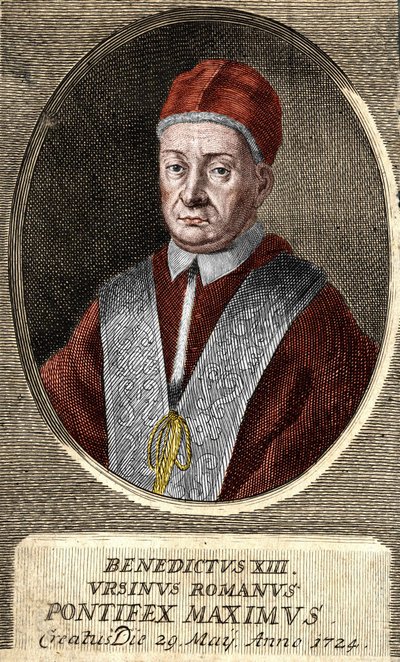 第243代ローマ教皇ベネディクト13世（ヴィンチェンツォ・マリア・オルシーニ）（1649〜1730）の肖像。 作： Unknown artist