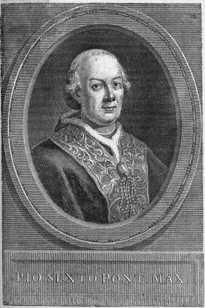 教皇ピウス6世（Pius or Pio or Giovanni angelo Braschi）（1775-1799）の肖像。 作： Unknown artist