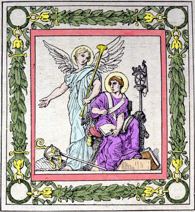 フランスの歴史を記したトゥール司教聖グレゴリー（538～594年）の肖像。 作： Unknown artist