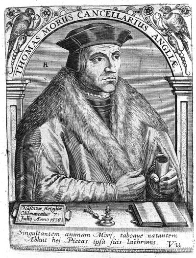 トーマス・モア（1478 - 1538）の肖像。 作： Unknown artist