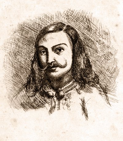Théophile Gautierの肖像。ドローイング。19世紀 作： Unknown artist