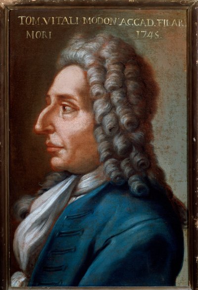 Tommaso Antonio Vitali Modoni (1663-1745) イタリアの作曲家・ヴァイオリニストの肖像 無名の絵画。18世紀ボローニャ、シヴィコ美術館 作： Unknown artist