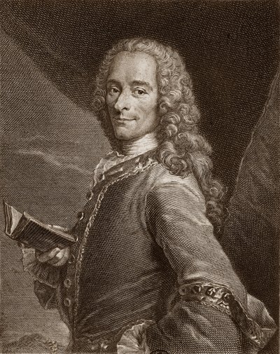 ヴォルテール（1694-1778）の肖像。 作： Unknown artist