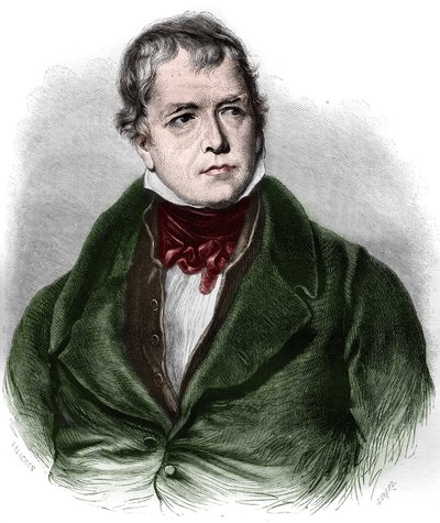 スコットランドの詩人・小説家、ウォルター・スコット（1771-1832）の肖像。 作： Unknown artist
