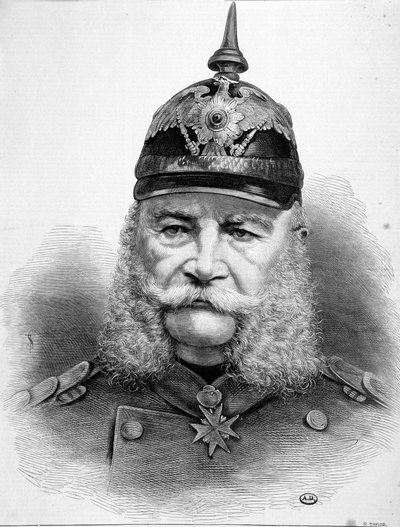 プロイセン王でありドイツ皇帝であったウィリアム・フリーデリヒ・ルートヴィヒ1世（1797-1888）の肖像。 作： Unknown artist