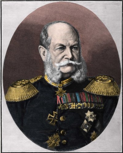 プロイセン王でありドイツ皇帝であったウィリアム1世（1797-1888）の肖像。19世紀末に制作された版画です。 作： Unknown artist