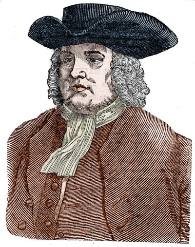 ウィリアム・ペン（1644-1718）の肖像 ペンシルバニア州の創設者。イギリスの宗教改革者、コラムニスト。 作： Unknown artist