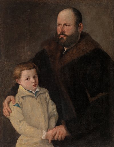 紳士と息子の肖像 作： Unknown artist