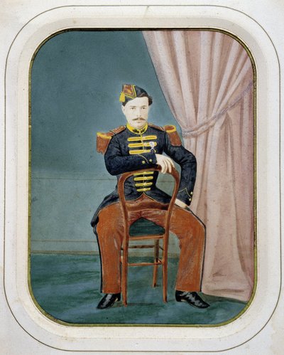 兵士の肖像匿名のカラー写真、1880年頃。 作： Unknown artist
